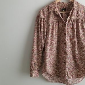 vintage cotton floral button up L/XL